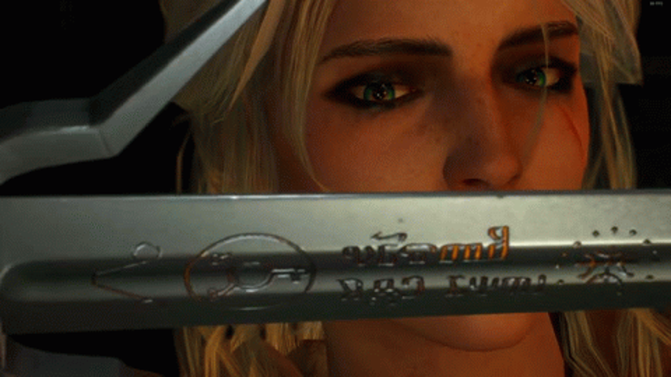 Ciri draws her sword Zireael for the first time