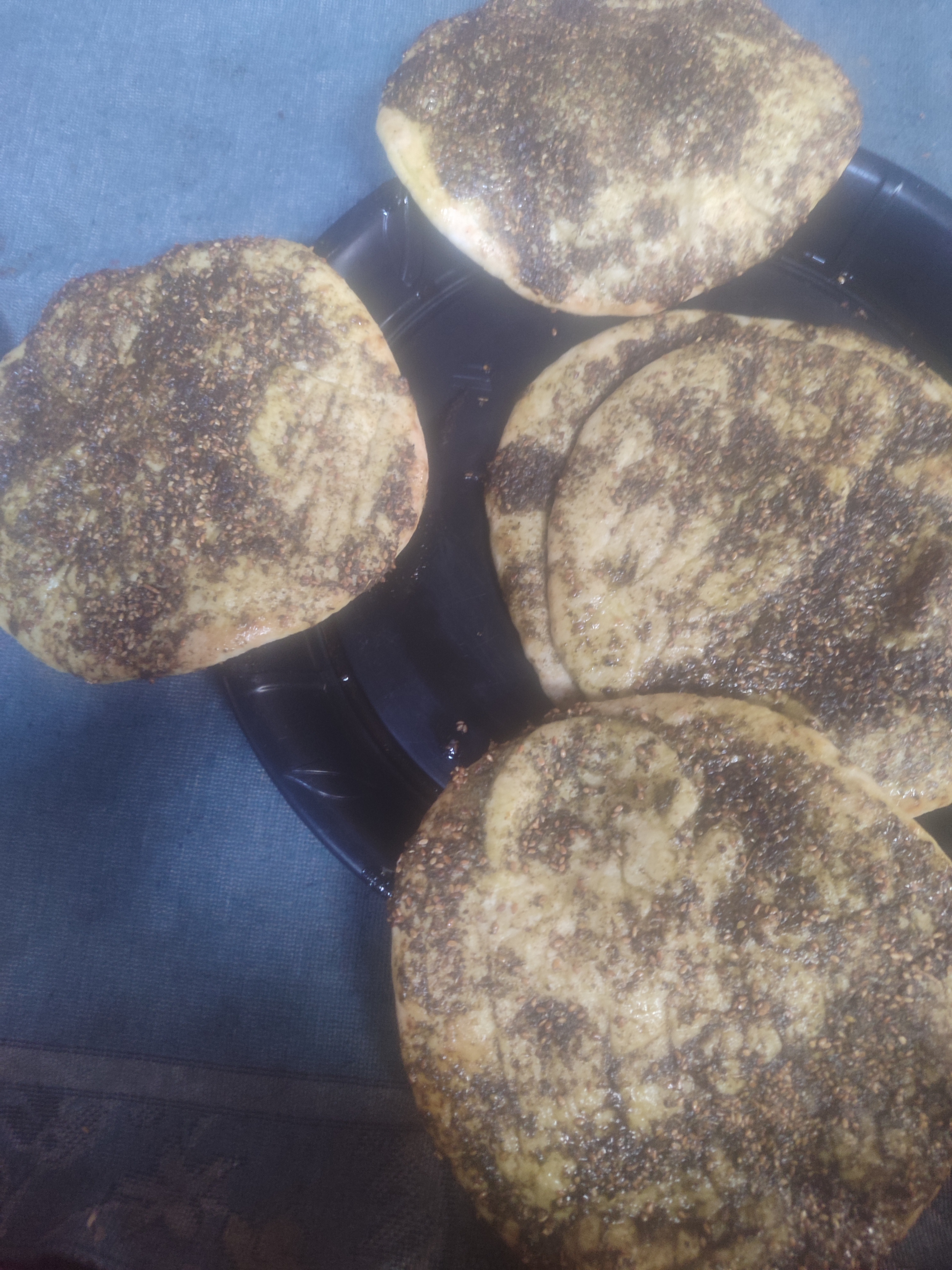thin flat breads, dusted with thyme